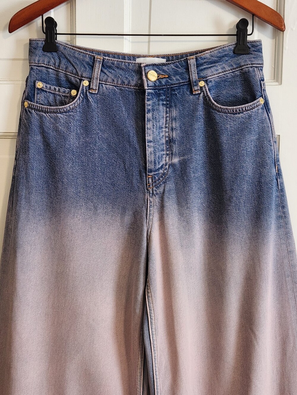 👖Ganni👖- Future Ombre High-Rise Wide Leg Jean - Picture 4 of 16